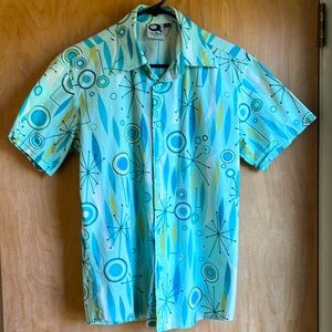 Mens Retro Button Up Collared shirt M